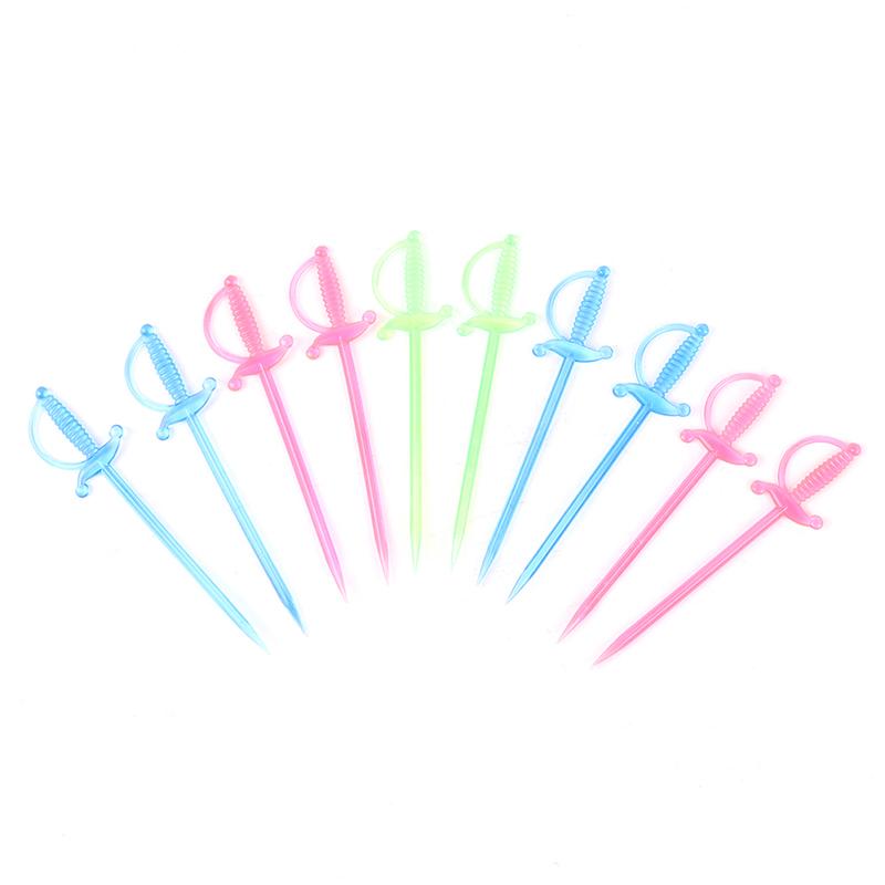40 шт. разноцветных пластиковых шпажных палочек для шведского стола для фруктов, коктейлей, закусок, вилок