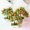 Plastic Artificial Fruit Tree Realistic Fruit Plant Potted Durable Artificial Orange Tree  Indoor