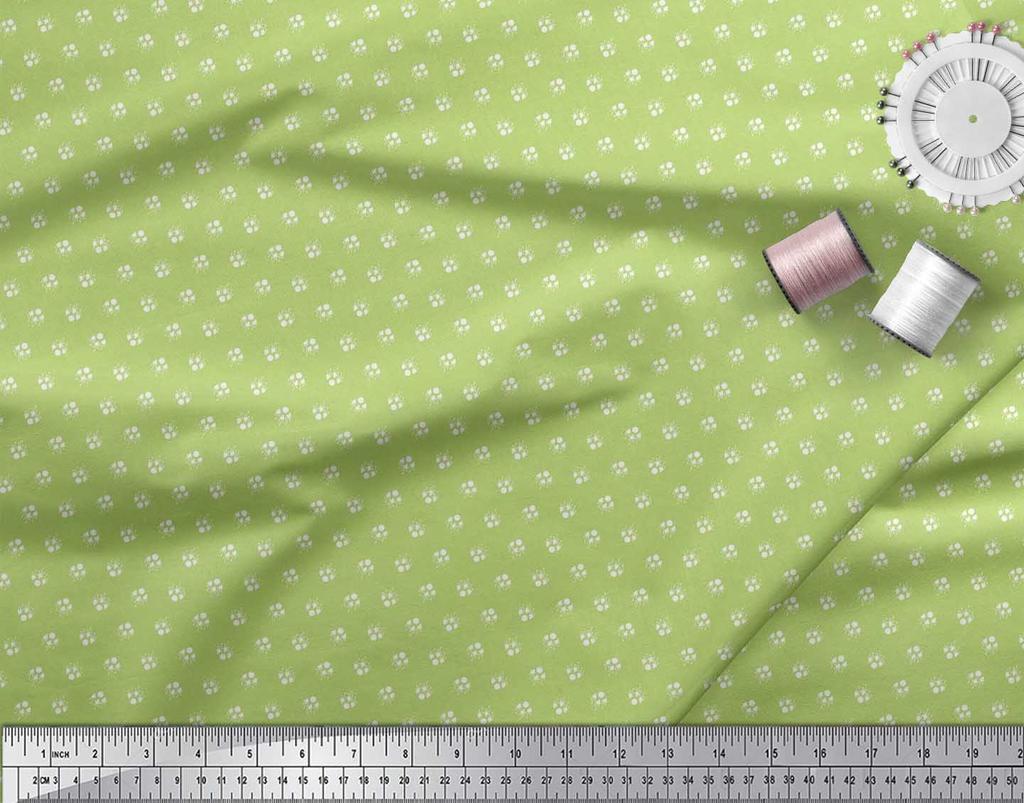 Soimoi Japan Crepe Satin Fabric Dot & Ikat Small Motif Shirting Print Fabric by the Metre 42 Inch