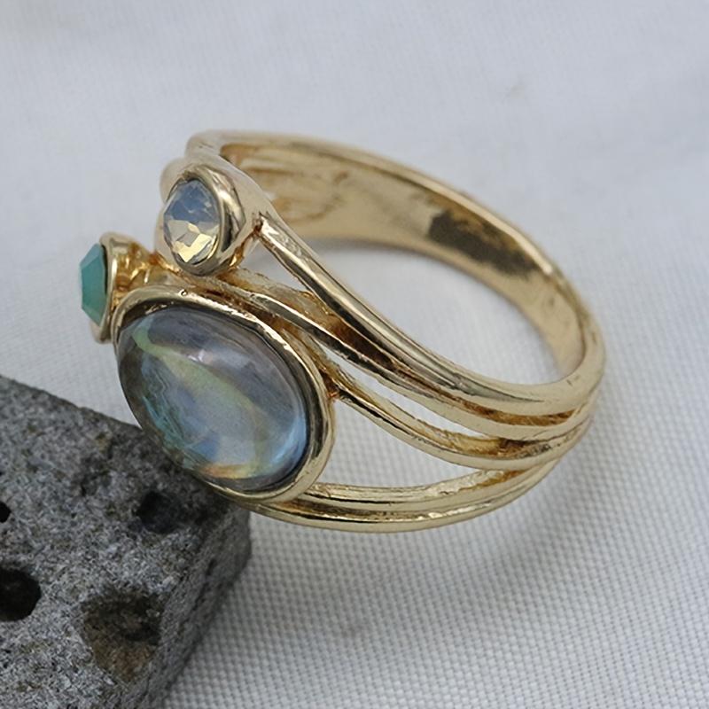 Винтажное широкое кольцо с инкрустацией сапфиром, повседневная одежда, изысканный аксессуар для вечеринки, классические украшения для женщин, разные размеры на выбор