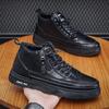 2024 Spring and Autumn Men's Casual Boots New High-top Men's Boots Work Business Boots Side Zipper Men's Sneakers Leather Boots