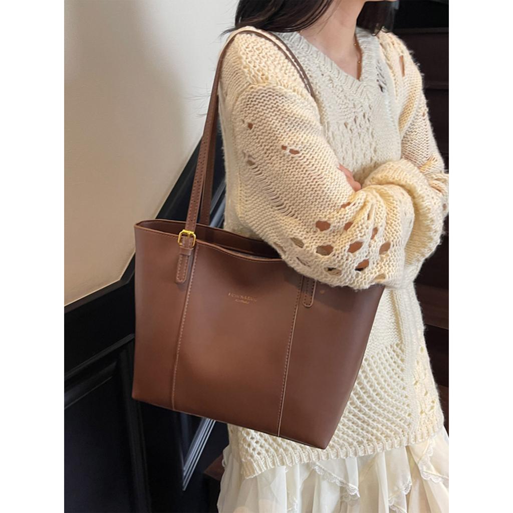 Премиальная сумка женская 2025 новая популярная модная универсальная ретро сумка через плечо большой вместимости сумка-тоут для поездок на работу