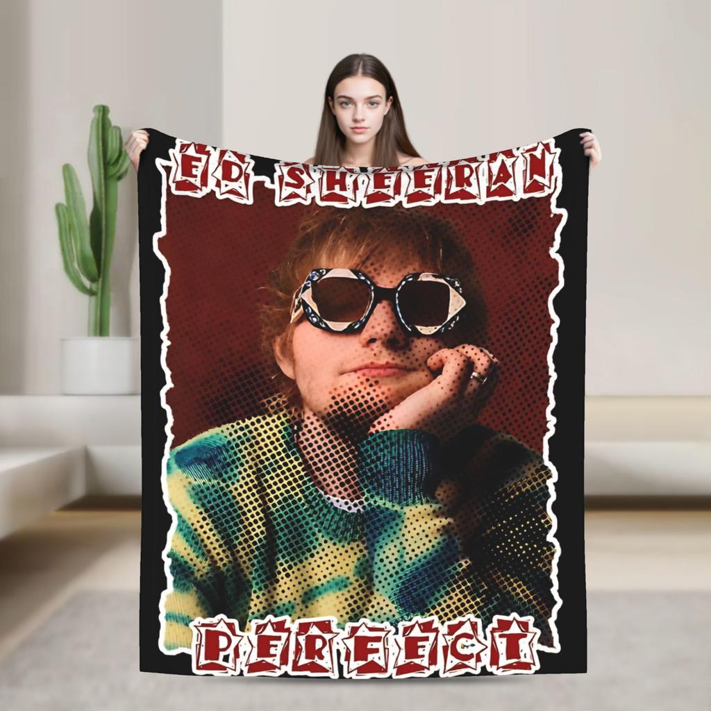 Ed Sheeran Tour Flannel Blanket Soft Warm Throw Blanket for Couch Bed Picnic Print Bedspread Sofa Bed Cover