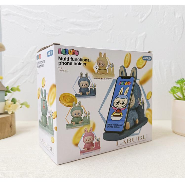 Cartoon Labubu 3D Vinyl Piggy Bank, Pen Holder & Phone Stand