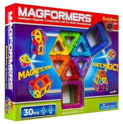 BorneLund Magformers 30 предметов Радужный набор MAGFORMERS Магнитный блок Развивающая игрушка для развития творческих способностей [30 предметов] [Товар]