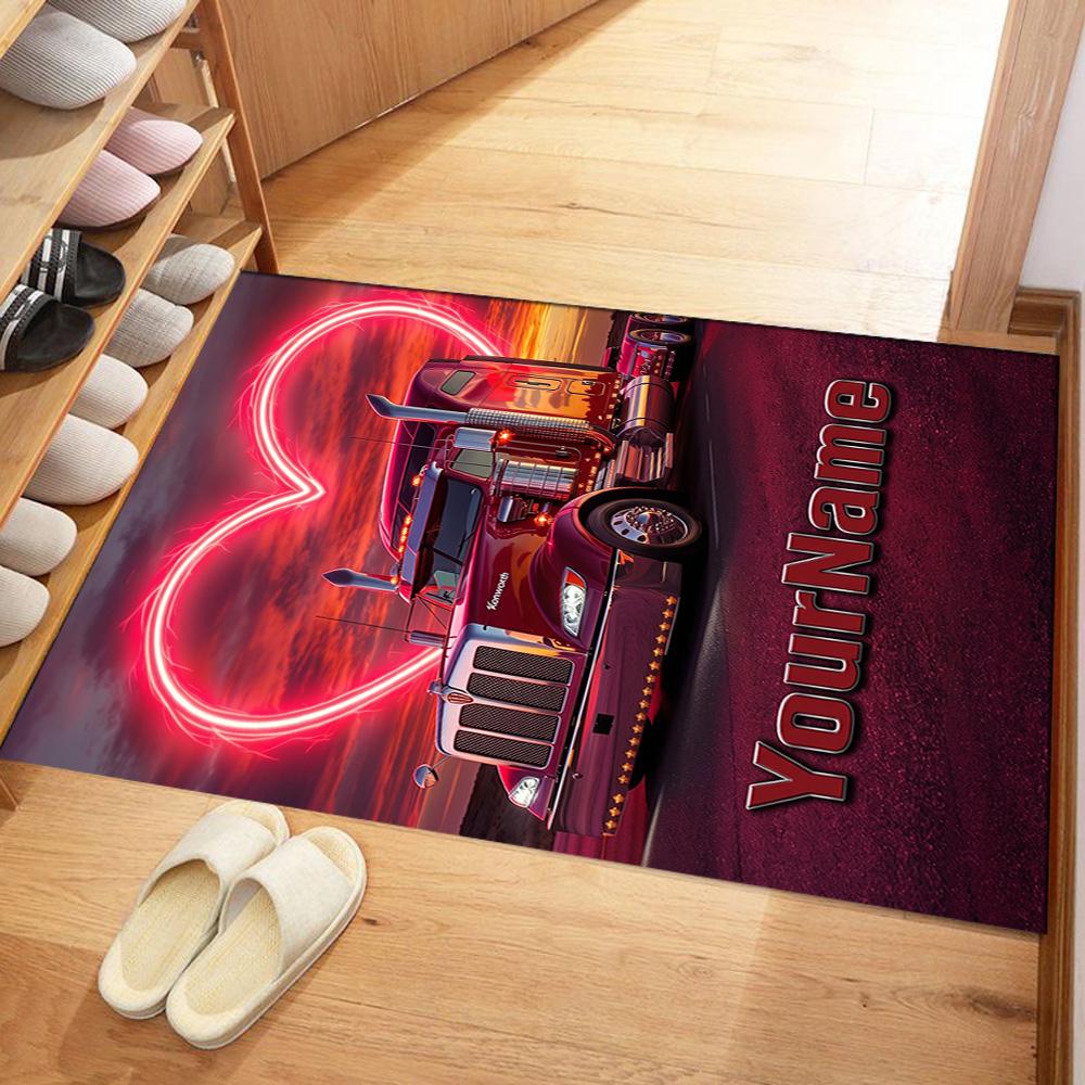 Peterbilt Heavy Trucks Customizable Name Area Rug Perfect for Game Room Living Rooms Foyer Balcony Anti-slip Rug Office home decor