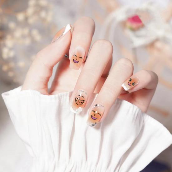 Smiling Nail Nail Art Stickers DIY Face Art Decals for Nail