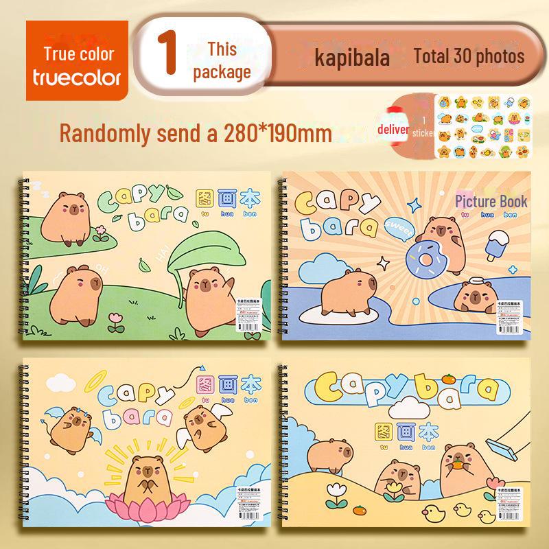 Альбом для рисования "Капибара" А4: Милая детская книга для рисования и граффити с толстыми пустыми страницами
