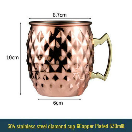 Медная кружка для Moscow Mule, нержавеющая сталь 304, чеканный дизайн, бокал для вина и коктейлей