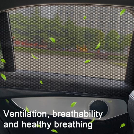 1 Pair Car Rear Window Sunshade UV Protect Shield Mesh Prevent Mosquito Sunshine Privacy Protection Elastic Folding Curtain for Most Vehicles Sedans