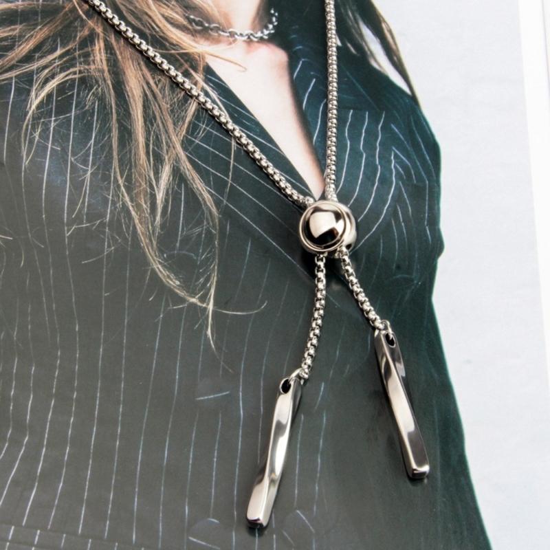 Сексуальное ожерелье-галстук боло, бусина, крутая цепочка на воротник, изящные чокеры-лариат с бусинами