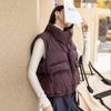 Stand-up Collar Korean Version of Down Vest Women's 2025 Autumn and Winter Fashion Lightweight Large Pockets Thickened Small Vest Tide