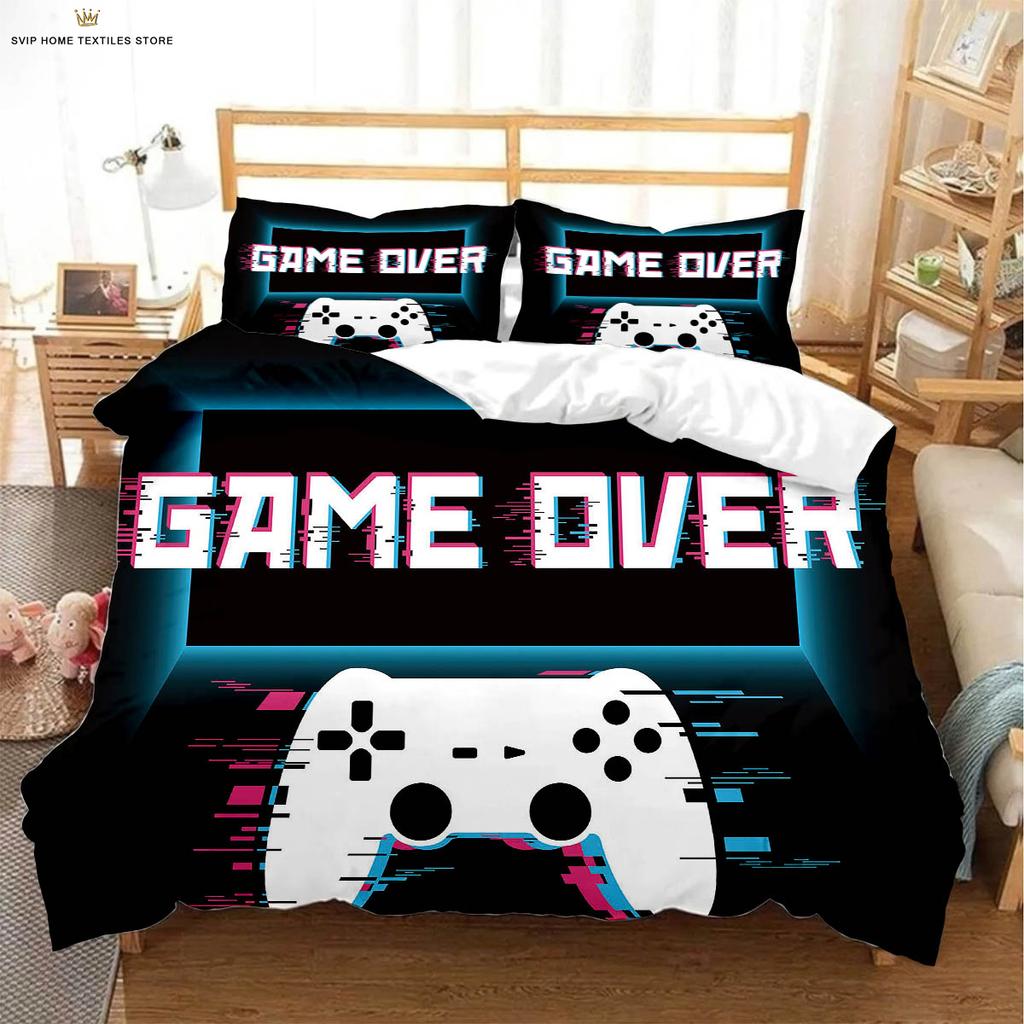 Акварельный геймпад 3D-принт Пододеяльник Машинная стирка Пододеяльник Комплект постельного белья Пододеяльник Наволочка