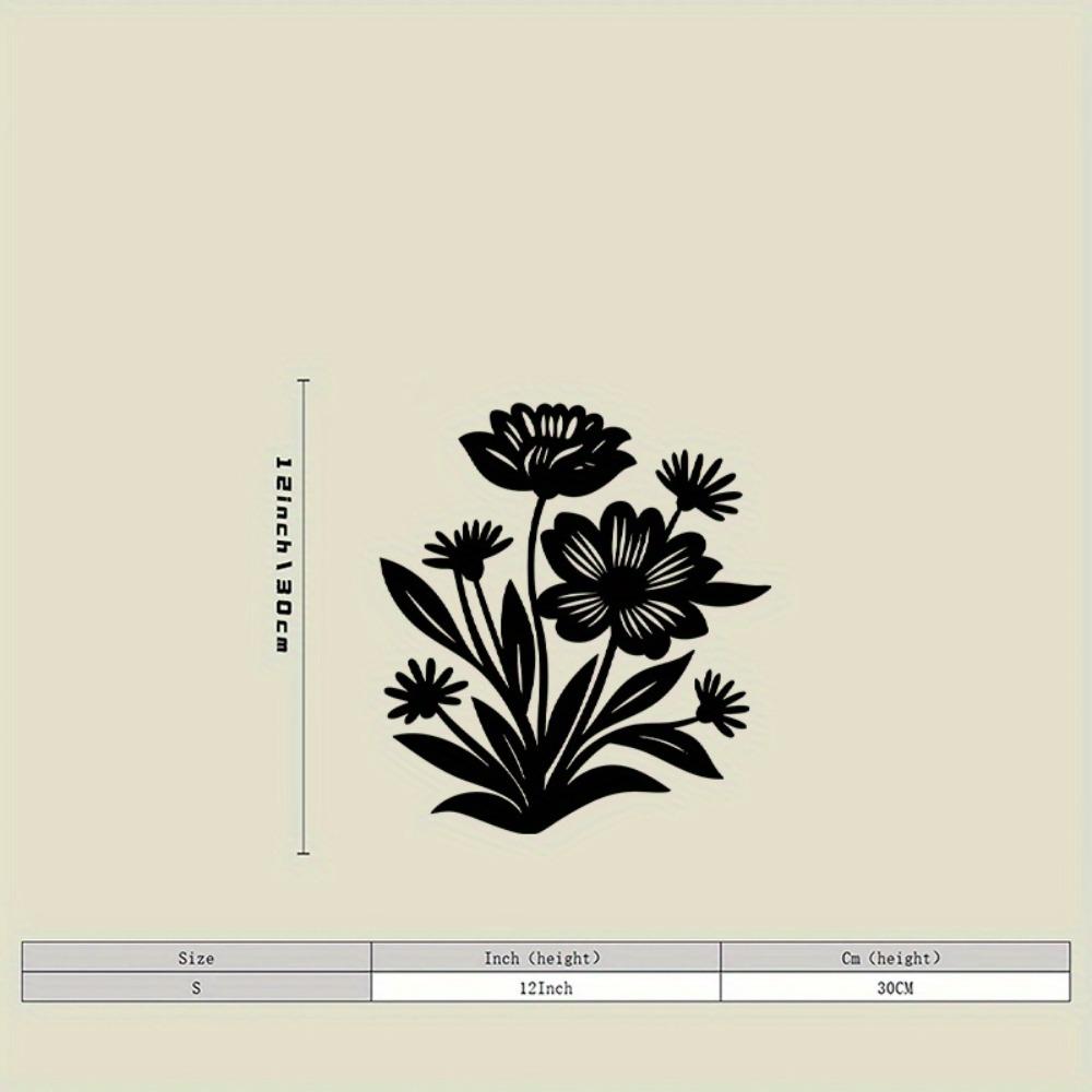 Металлический декор для стены с лазерной резкой, Цветочная подвесная композиция, Подарок для дома и сада, Железная цветочная скульптура, Плакетка