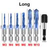 6Pcs Titanium Plated Hex Shank HSS Screw Thread Metric Tap Drill Bits Screw Machine Compound M3 M4 M5 M6 M8 M10 Hand Tools