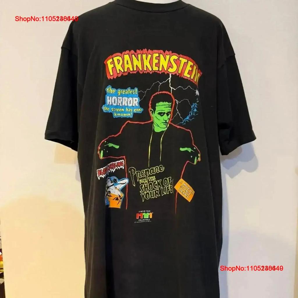 S MTI Frankenstein Horror Movie T Shirt No yp vintage Washed Slightly homme fashion Soft Breathable graphic vintage