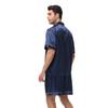 2Pcs/Set Men Pajamas Set Lapel Short Sleeve Single Breasted Tops Elastic Waist Shorts Set Solid Color Satin Sleepwear