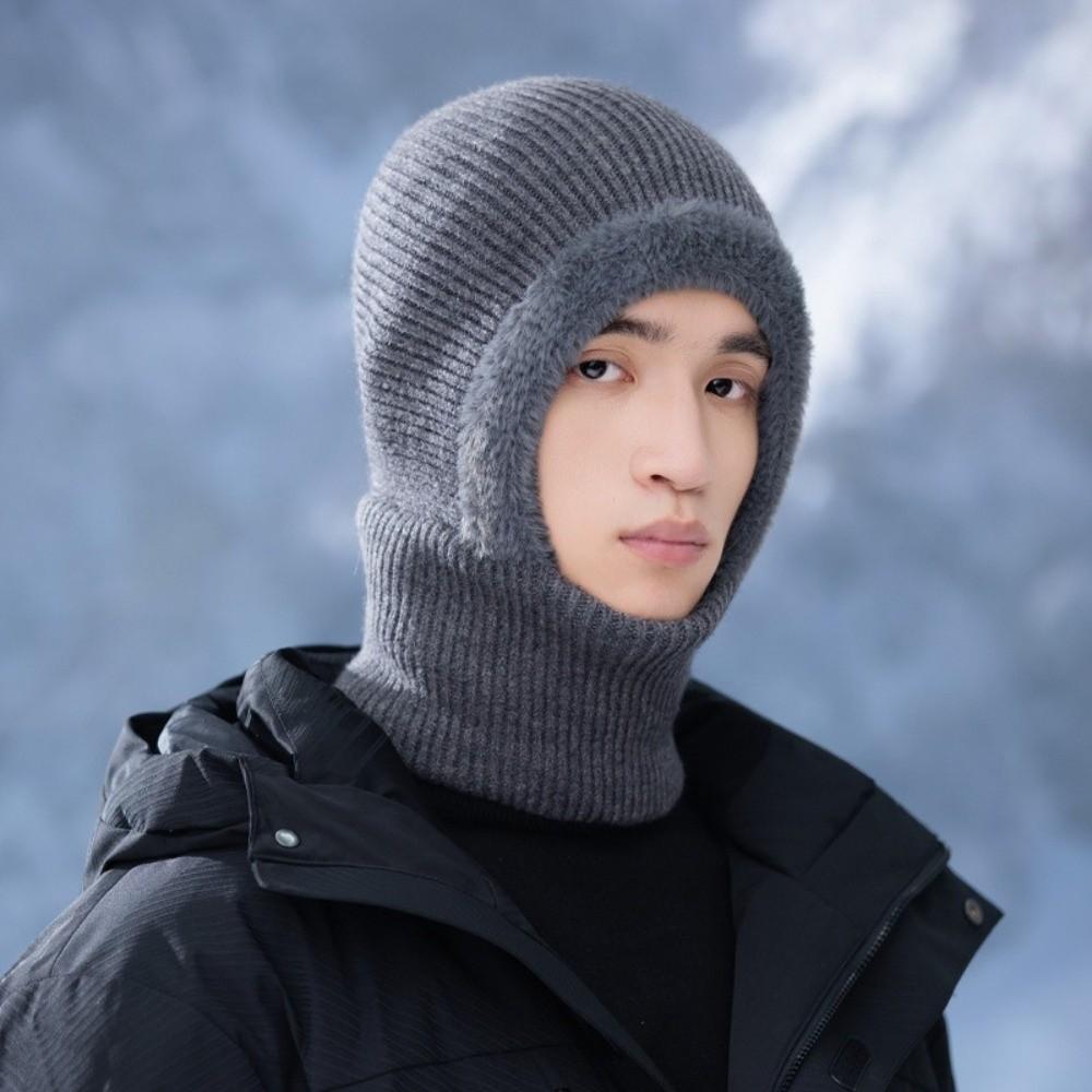 New Windproof Pullover Hat Keep Warm Cold Proof Face Mask Velvet Lined Cycling Hats Women/Men