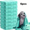 Set of 6 Quick-Drying Microfiber Towels for Dogs - Perfect for Bathing and Grooming, Made From Strong Polyester Fiber, Fits Small, Medium