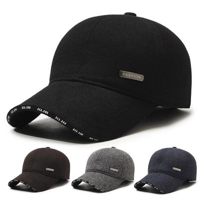 Мужская хлопковая шапка для защиты ушей, флисовая теплая бейсболка, ветрозащитная и морозостойкая кепка для людей среднего и пожилого возраста