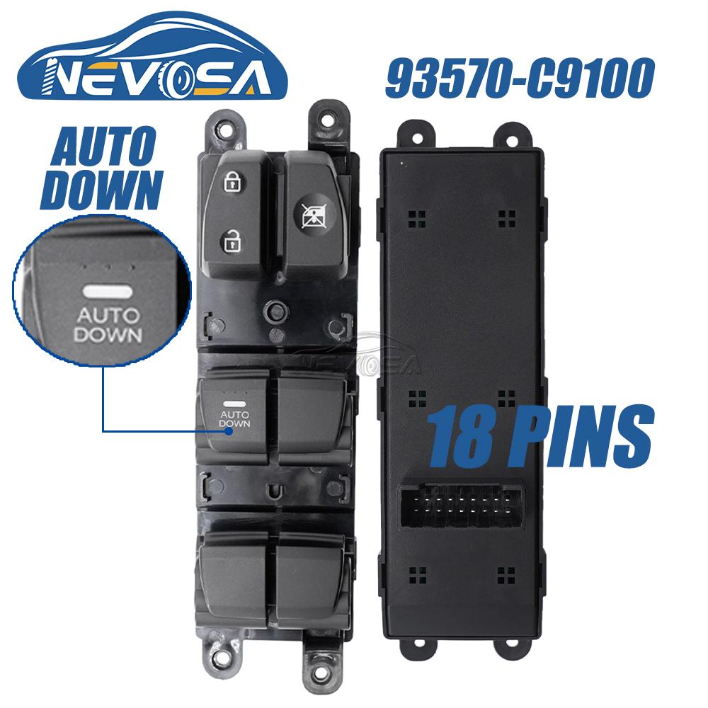 NEVOSA 93570-C90004X 93570-C91004X 93570-C92004X Master & Rear Power Window Switch Button For Hyundai IX25 Creta 2014