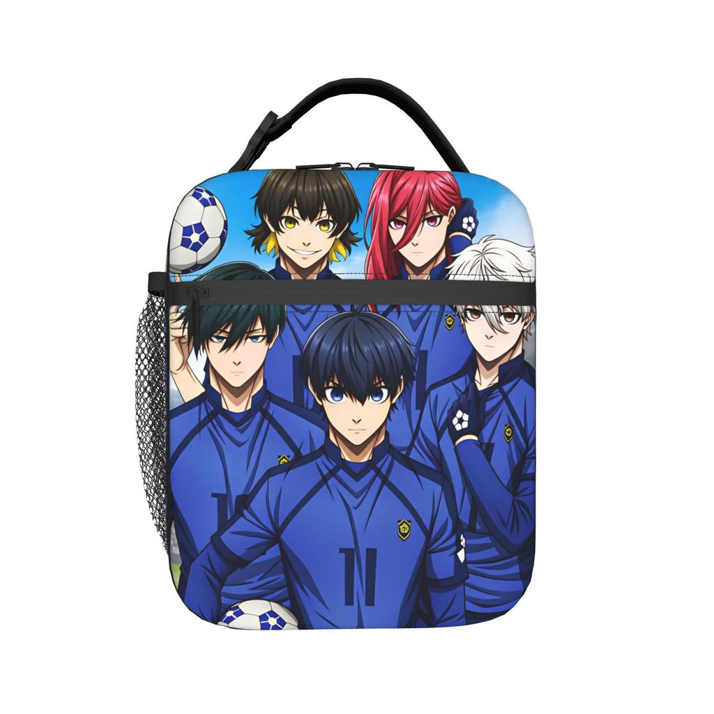 Anime Blue Locks Lunch Bag Portable Insulated Lunch Box Unisex School Graphic Cooler Bag Vintage Oxford Thermal Lunch Bags