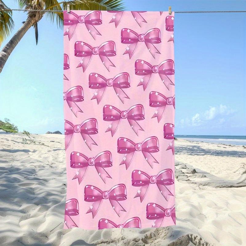 Fun Bow-Patterned Bath Towel Versatile for Pool Surfing Camping Yoga Beach Absorbency Gym Sweat Wiping Shower Room Use