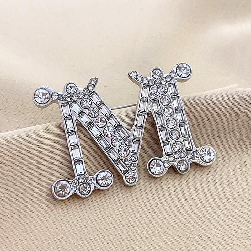 M-Letter Brooch Pin For Backpack Collar Lapel Pin Party Jewelry Gift