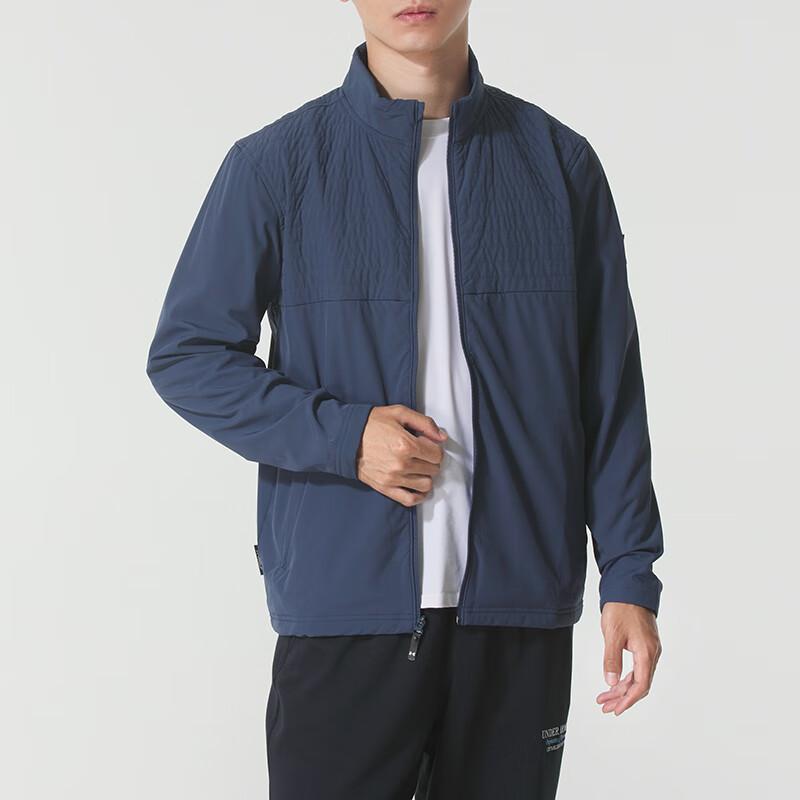 Under Armour Logo Windproof Sports Casual Stand Collar Comprehensive Training Jacket Men Jacket 6005669-044