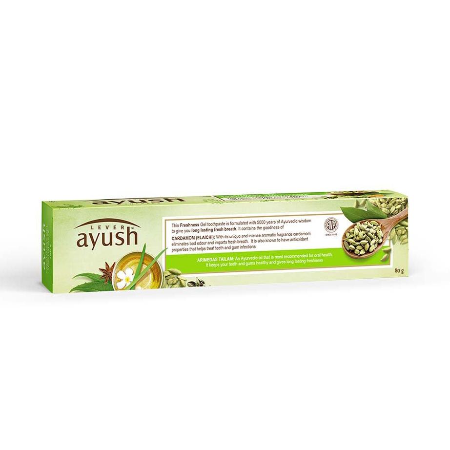 Зубная паста с Кардамоном (80 г), Freshness Gel Cardamom Toothpaste,  Lever Ayush