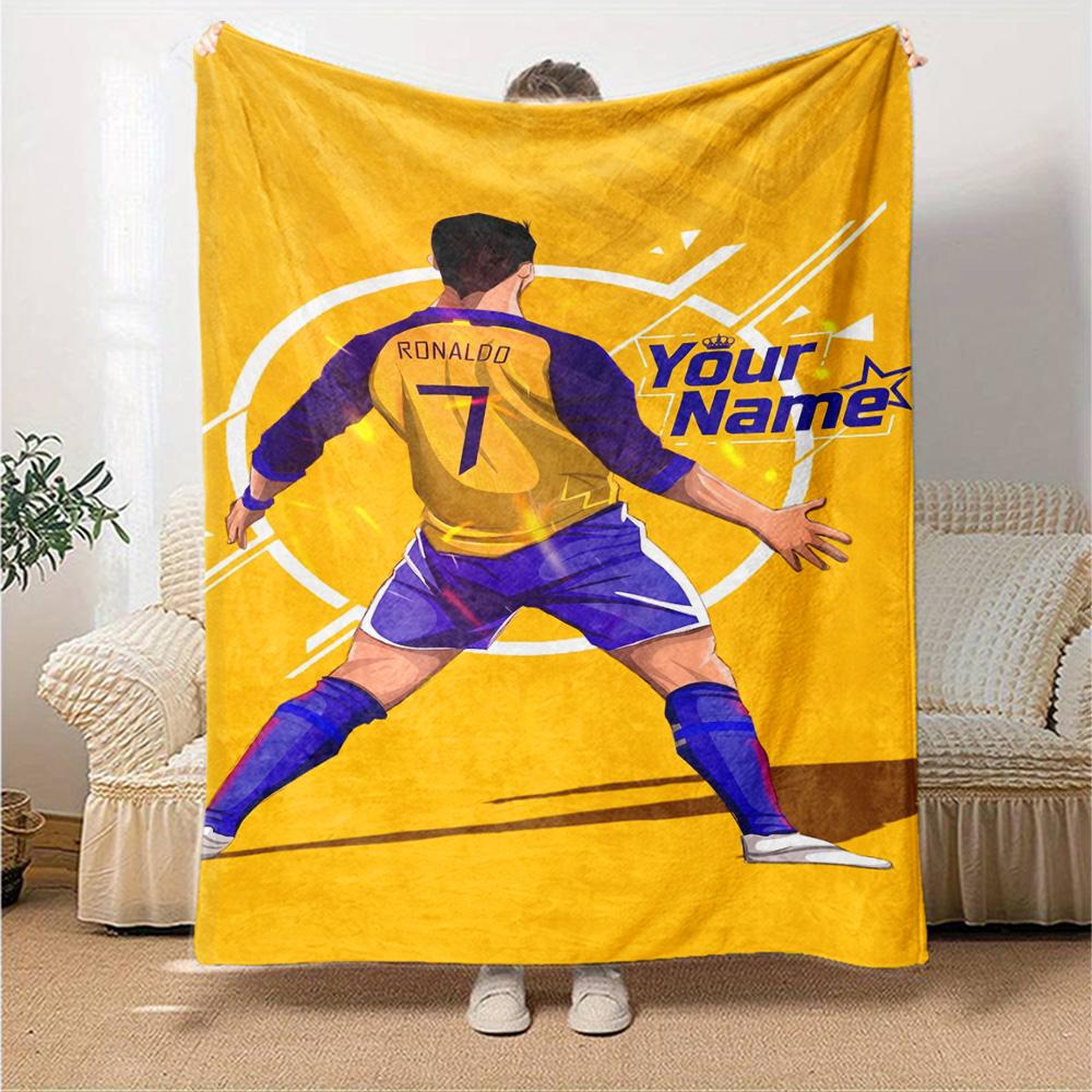 Cristiano Ronaldo (78) Personalized Name Blanket Throw Personalized Blanket Soft & Cozy Great for Chair Living Room Picnics Bed All-Season Use