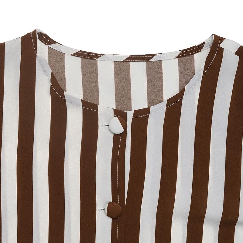 Женский летний кардиган на пуговицах с V-образным вырезом, в полоску, контрастного цвета, с длинными рукавами