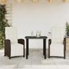 VidaXL Bistro Set with Cushions 3 Pcs, Chairs and Patio Table, Outdoor Backyard Terrace Furniture, Brown 3212549