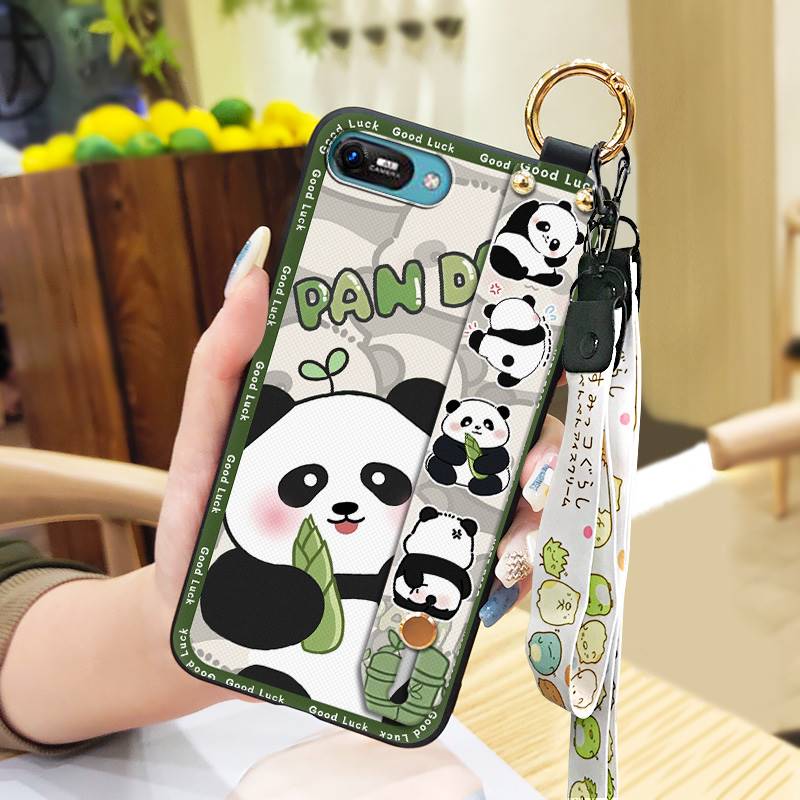 Panda Anti-knock Phone Case For Itel A25/A35/A25 Pro Waterproof Shockproof Back Cover Wristband Wrist Strap Soft case