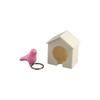 Birdhouse Shape Sparrow House Keychain Plastic Key Hanger Cute Sparrow Key Holder  Home