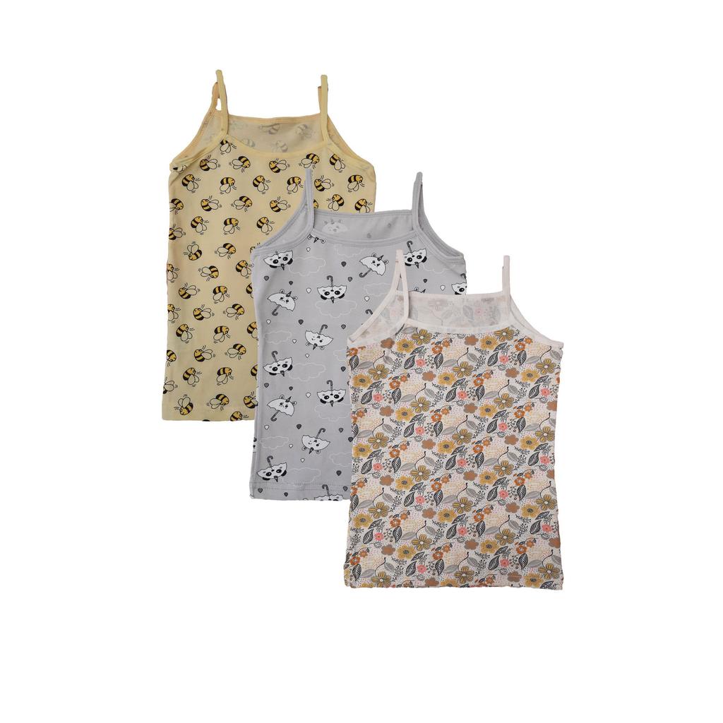 Kota 3 Piece Girl Child Веревочный ремень Узорчатая спортсменка Хлопковая майка