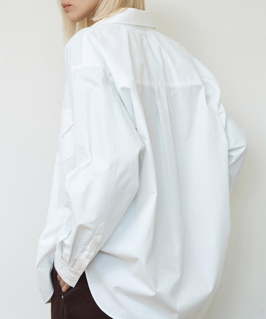 IHR Pocket Detail Oversized Shirt / White