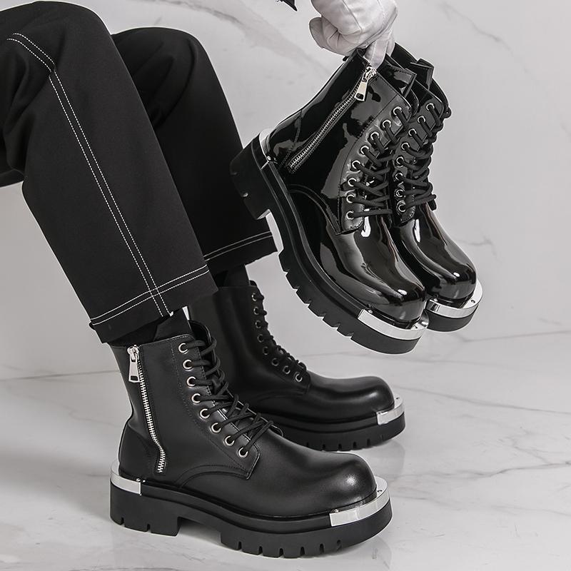 Зимние мужские деловые ботинки челси черные мужские на толстой подошве противоскользящие на шнуровке деловые мотоботы рабочие ботинки размеры 38-46