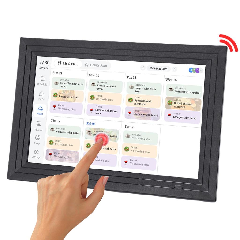 10.1 Inch WiFi Touch Screen Interactive Smart Family Planner Digital Picture Frame with APP Smart Digital Calendar for Home