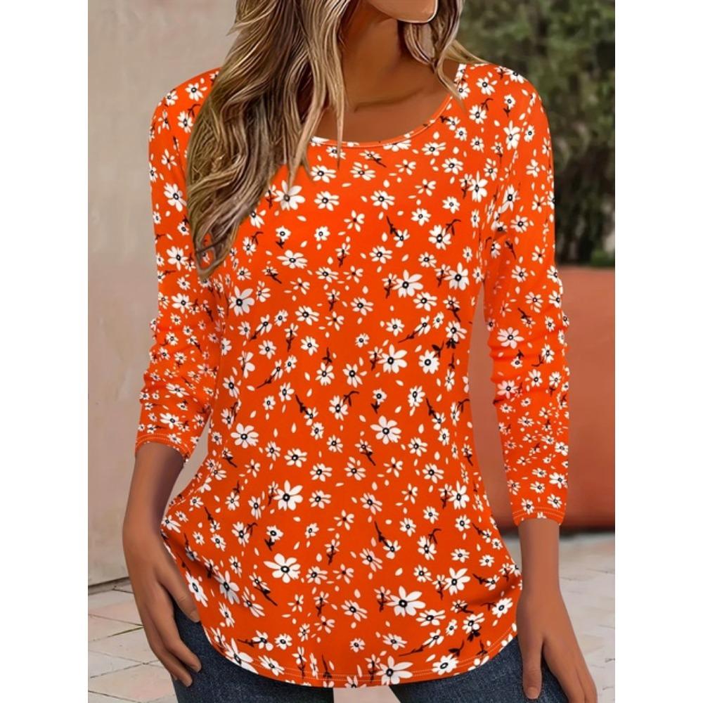Футболка с длинным рукавом и ярким цветочным принтом 3D, модный узор, женская одежда, повседневная одежда y2k, женская одежда Harajuku
