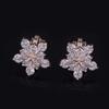 B1752 Изысканные рождественские серьги-снежинки с цирконом 3A — клипсы, проколы не требуются.