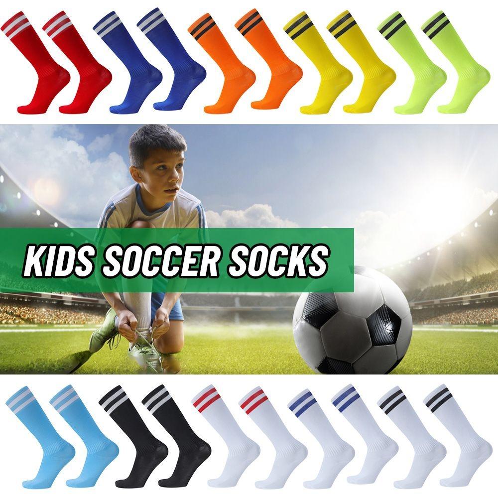 Мальчик Девочка Дышащие Длинные Гольфы выше колена для футбола Высокие Тонкие Носки Спортивные Носки