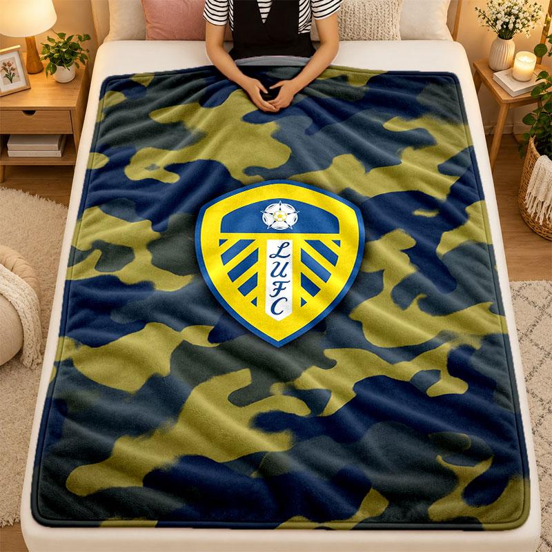 Фланелевое одеяло Leeds United Football Теплое Мягкое Плед для использования на диване кровати в гостиной