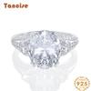 Tancise Oval 9 * 11 Artificial Aquamarine 7 Carat Women's S925 Sterling Silver Gift Luxury Noble Ring