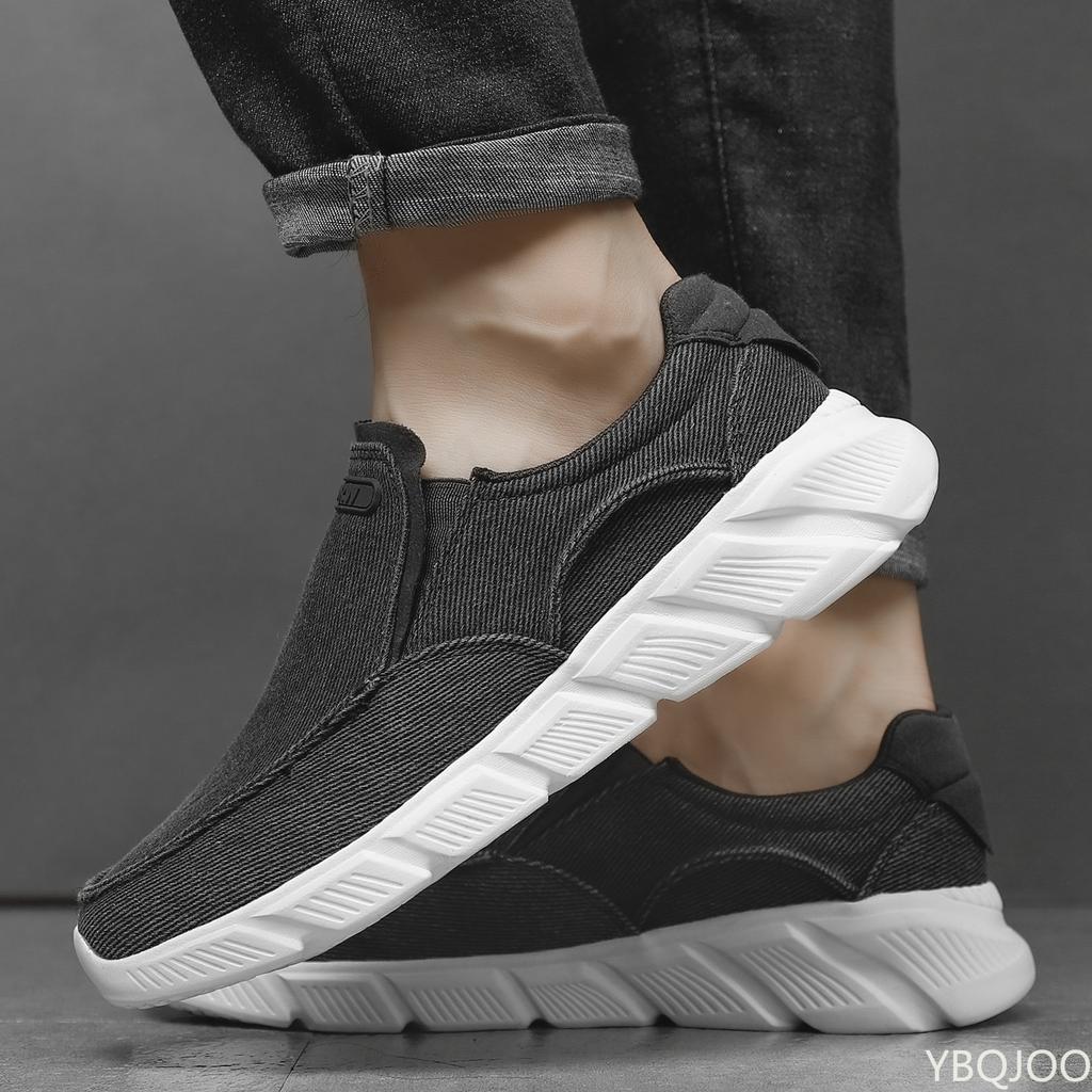 Мужская обувь 2024 года, новая мужская повседневная обувь, дышащая классическая парусиновая обувь без застежек для мужчин, дышащие кроссовки для ходьбы, мужские мокасины