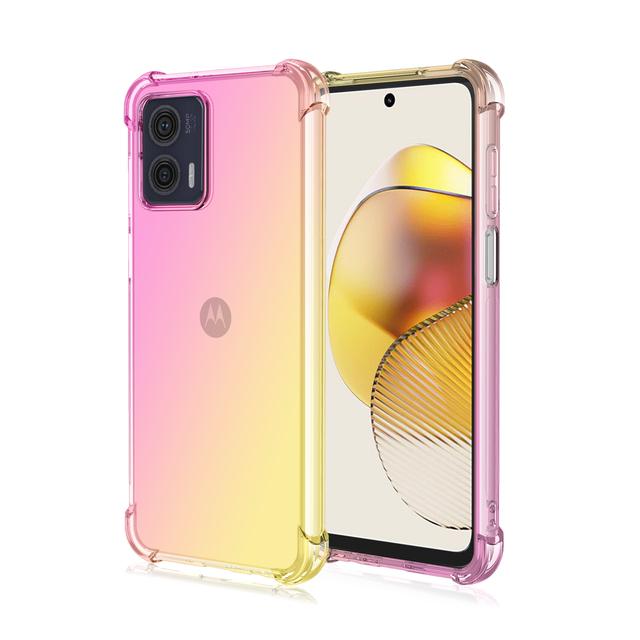 Прозрачный мягкий противоударный чехол с градиентом для телефона Motorola Moto G73 G72 G23 G13 G32 G42 Edge 40 Pro, силиконовый чехол с подушкой безопасности