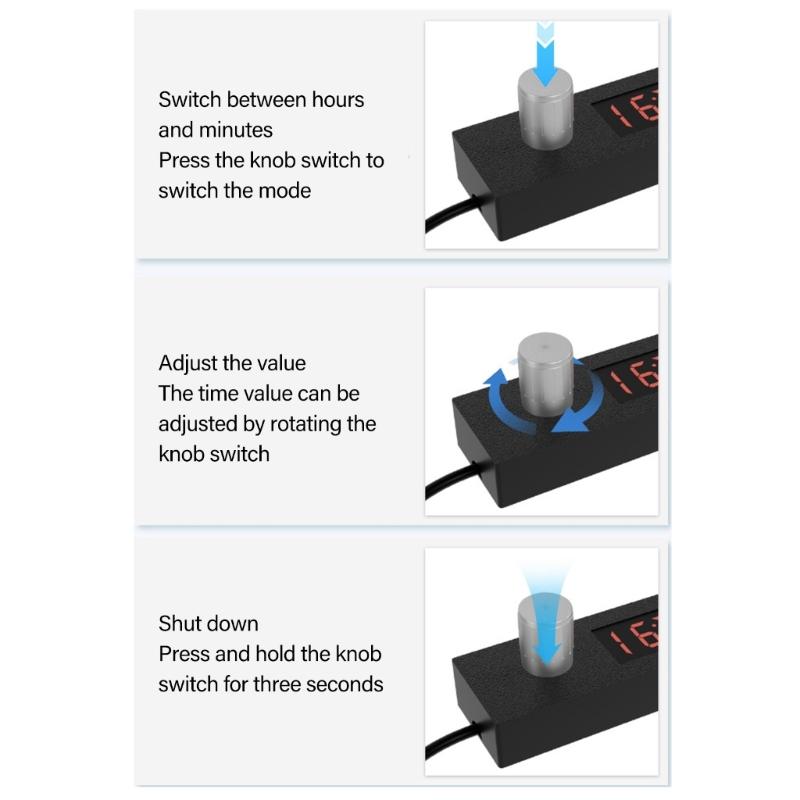 USB Таймер обратного отсчета Кабель питания с переключателем Поддерживает 5V2A для автоматического отключения питания В вентиляторе, лампе и аквариумах