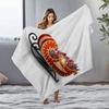Уютный рождественский плед Праздничный флисовый плед Мягкий теплый Декоративный зимний домашний декор Идея для подарка Олень Сани