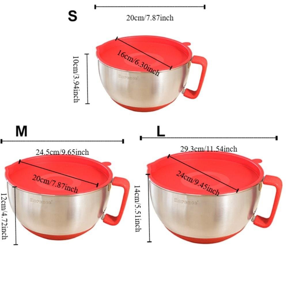 Чаша для взбивания яиц из нержавеющей стали, мерная салатница, многофункциональная миска для смешивания, фрукты