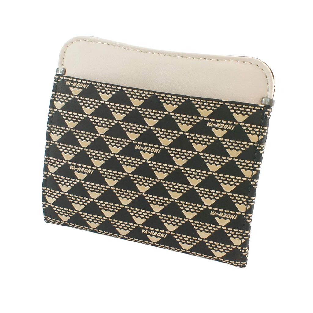 Indenya Inden Wallet Coin Purse Deerskin Takane Fuji Pattern Black X White Lacquer Mt. 2802-11